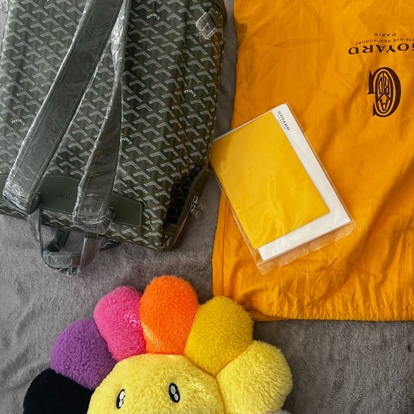 Goyard Green and Gray Patterned Backpack - Picture 4 of 11